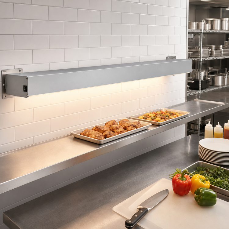 Product image #2 for Hatco Glo-Ray 72-Inch Aluminum High-Watt Unlighted Infrared Strip Heat Lamp Food Warmer, 120V, Single Rod, Toggle Switch