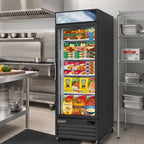 Thumbnail image #2 for Everest Refrigeration EMGF23B 23 Cu. Ft. One-Section Reach-In Glass Door Merchandiser Freezer, Black, Bottom-Mounted