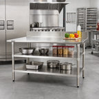 Thumbnail image #2 for Eagle Group 3096SADJUS-18/3 Adjustable Work Table Undershelf, 96 x 30 Inches, 18 Gauge 304 Stainless Steel, Uni-Lok Hat Channel Compatible