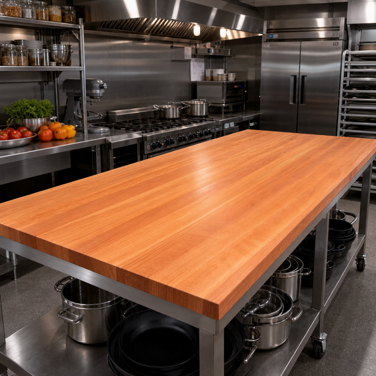 Product image #2 for American Cherry Edge Grain Kitchen Countertop, 96 x 38 x 2-1/4 Inch, Varnique Finish