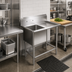 Thumbnail image #2 for John Boos Pro-Bowl 1-Compartment Stainless Steel Sink with Right Drainboard and 10-Inch Backsplash