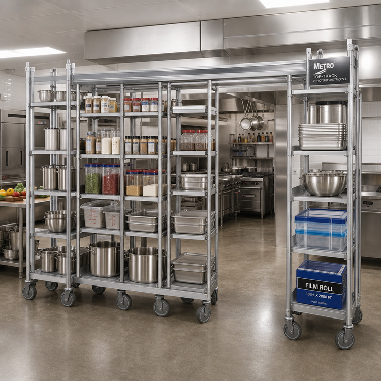 Product image #2 for Metro Top-Track 21-Foot Shelving Track Set