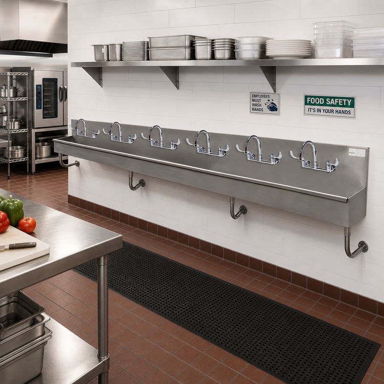Product image #2 for Advance Tabco 6-Station Wall Mounted ADA Multiwash Hand Sink with 6 Faucets