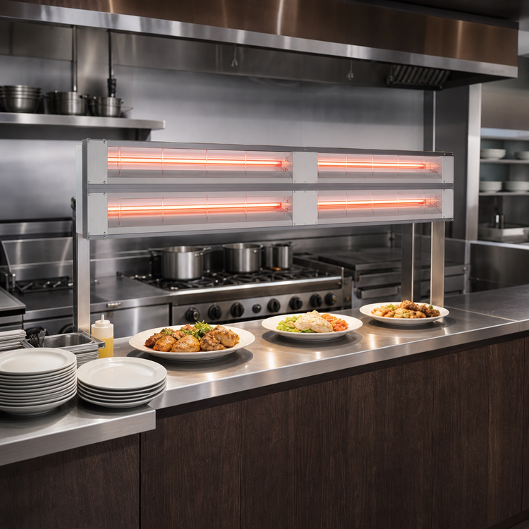 Product image #2 for Hatco Glo-Ray Lighted Dual Infrared Strip Heater, 30 Inch, Aluminum, 1.77 kW