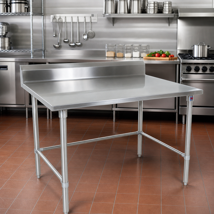 Product image #2 for John Boos Stallion 72-Inch x 30-Inch Stainless Steel Work Table with 5-Inch Backsplash