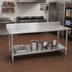 Thumbnail image #2 for Deluxe Series 144-Inch x 24-Inch Stainless Steel Work Table with 4-1/2-Inch Backsplash and Undershelf