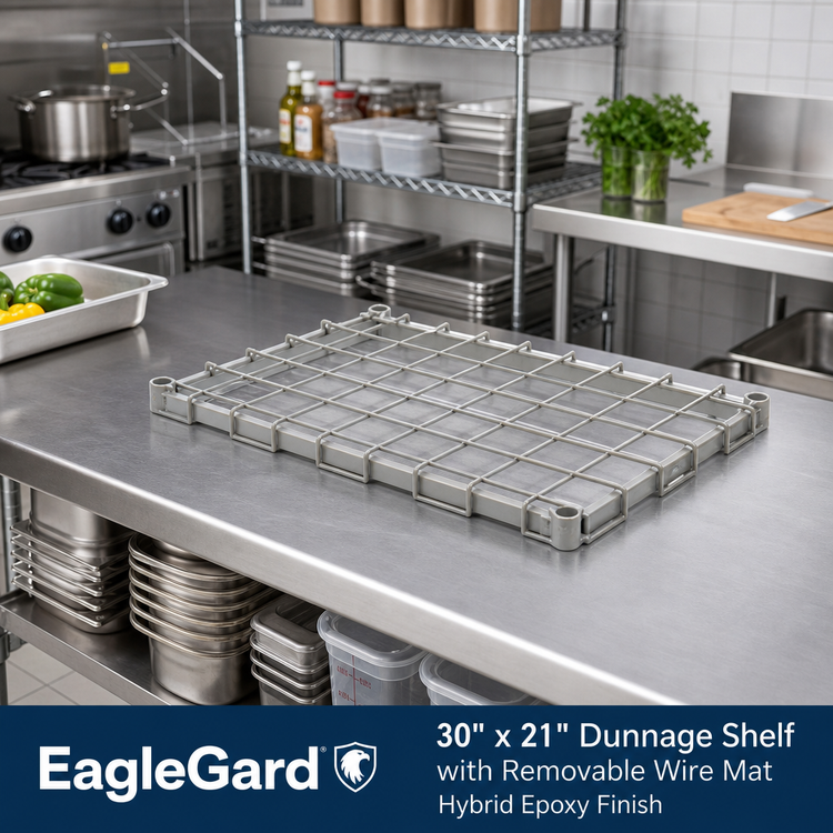 Product image #2 for EagleGard 30" x 21" Dunnage Shelf with Removable Wire Mat and Hybrid Epoxy Finish