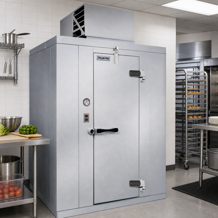 Product image #2 for Polar-Pak Indoor Walk-In Freezer with Floor, Top-Mounted Self-Contained Refrigeration, 6' x 8' Nominal