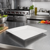 Thumbnail image #2 for Crestware Quattro 12-Inch Square Wide Rim Fully Vitrified Ceramic Plate, Pearl White