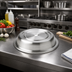Thumbnail image #2 for 11-Inch Round Stainless Steel Plate Cover with Finger Hole, Standard or English Foot