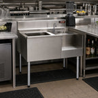 Thumbnail image #2 for Eagle Group 2200 Series BM62-22L 62-Inch Underbar Drainboard/Ice Bin/Blender Unit with Center Ice Bin, Liquid Waste Chute, 120V Receptacle