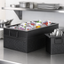 Thumbnail image #2 for American Metalcraft 1/3 Size Rectangular Galvanized Beverage Tub Housing, Black Finish