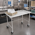 Thumbnail image #2 for John Boos 48-7/8-Inch x 30-3/8-Inch Stainless Steel Dishroom Sorting Table with Raised Edge and Locking Casters