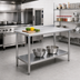 Thumbnail image #2 for Deluxe Series 30 x 30 Inch Stainless Steel Work Table with Rear Upturn and Adjustable Undershelf