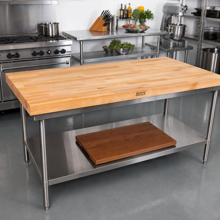 Product image #2 for John Boos 84 Inch x 24 Inch Edge Grain Laminated Northern Hard Rock Maple Work Table Top