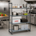 Thumbnail image #2 for Cambro Camshelving Basics Plus 4-Tier Solid Stationary Starter Shelving Unit, 18 x 42 x 64 Inches, Brushed Graphite