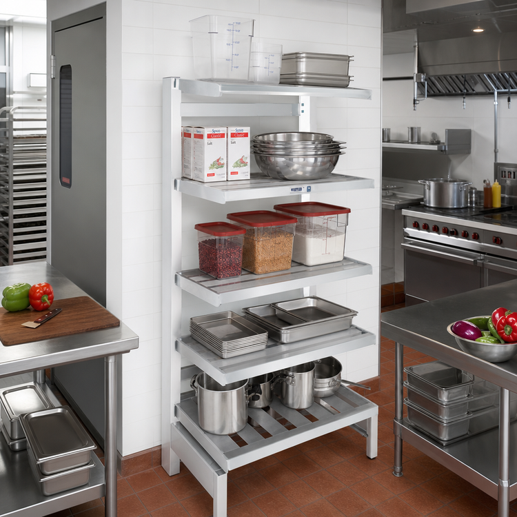 Product image #2 for Channel SC2054 Solid Cantilevered Shelving Unit, 54"W x 20"D x 72"H, Aluminum