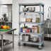 Thumbnail image #2 for Millenia 4-Shelf Mobile Polymer Starter Shelving Unit with Open Grid Shelves, 48 x 24 x 74 Inches, Gray