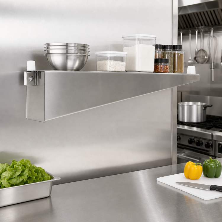 Product image #2 for Eagle Group Right-Hand Single Knob Cantilever Shelf Bracket, 18 Inch, Stainless Steel