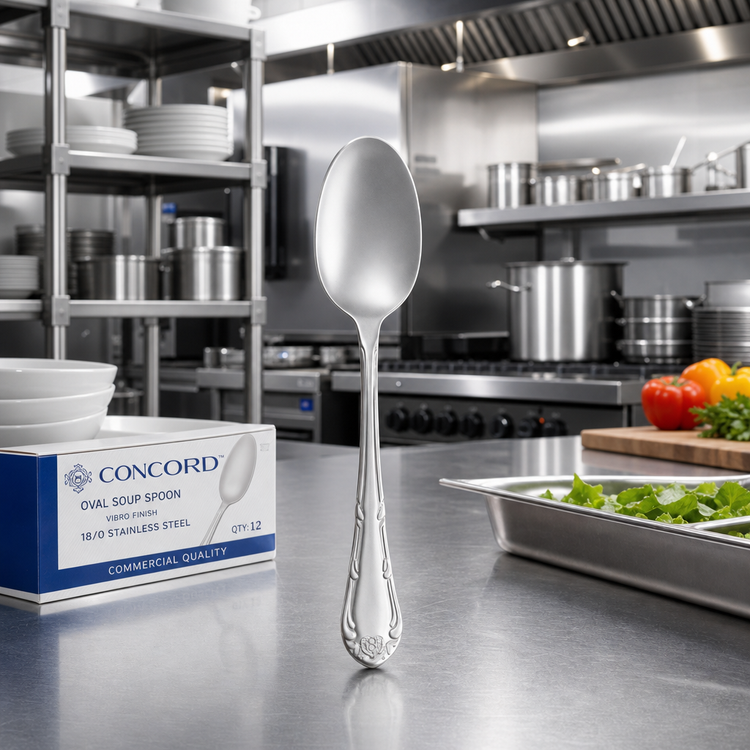 Product image #2 for Concord Oval Soup Spoon, Vibro Finish, 18/0 Stainless Steel