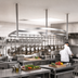 Thumbnail image #2 for John Boos Boat-Shaped Ceiling-Mounted Triple-Bar Stainless Steel Pot Rack with 36 Double Hooks