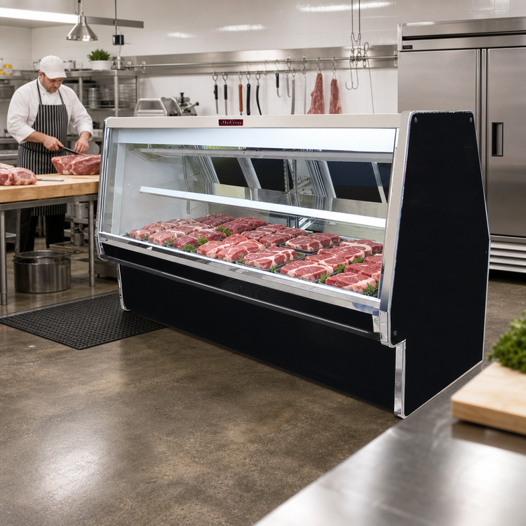 Product image #2 for Howard-McCray 34E Series 76-1/2 Inch Wide Red Meat Service Case, Remote Refrigeration, Straight Glass