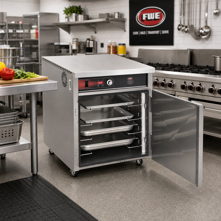 Product image #2 for FWE Slim-Line Mobile Heated Holding Cabinet with Universal Tray Slides