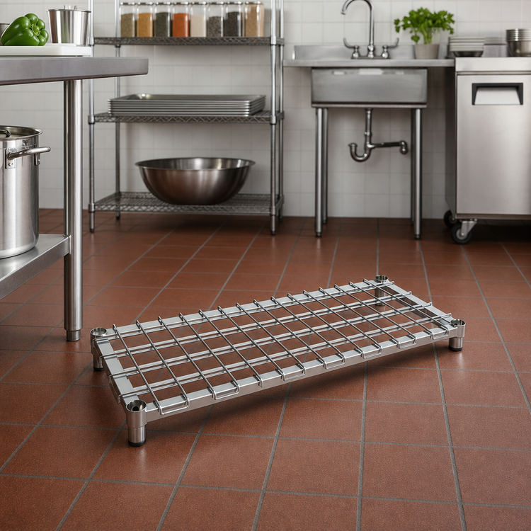 Product image #2 for Metro Super Erecta Stainless Steel Dunnage Shelf with Lift-Off Wire Deck, 36 x 24 Inches