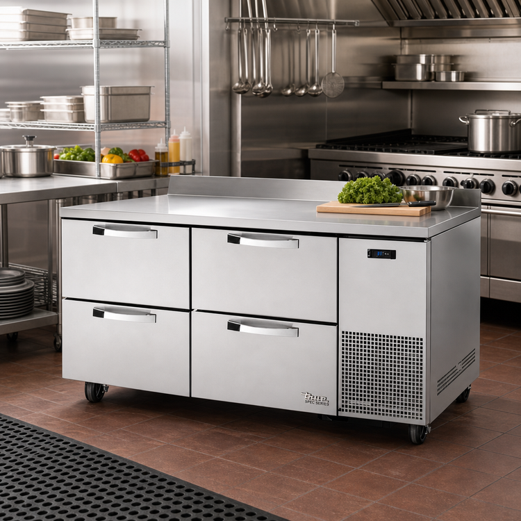 Product image #2 for True Spec Series Two-Section Deep Worktop Refrigerator with 4 Drawers, 67-1/4-Inch Wide