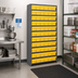 Thumbnail image #2 for Quantum Closed Heavy-Duty Wire Shelving Unit with 72 Bins, 36 x 18 x 75 Inches, Stationary