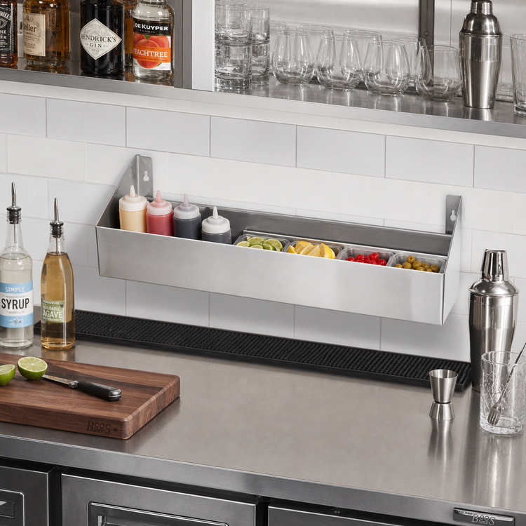 Product image #2 for John Boos 36-Inch Single-Tier Keyhole-Mount Stainless Steel Underbar Speed Rail