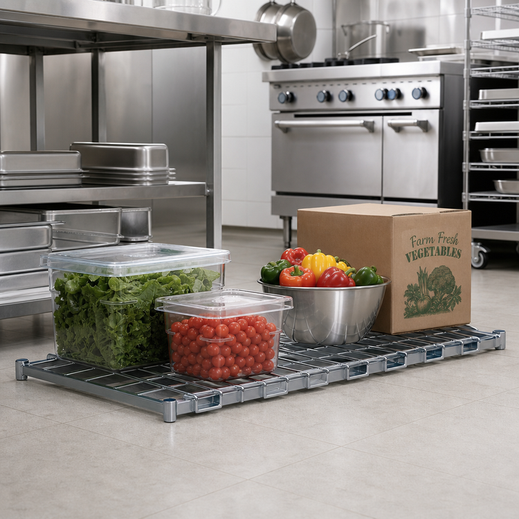 Product image #2 for 48 Inch x 24 Inch Dunnage Shelf with Removable Wire Top Mat, 1500 lb Capacity