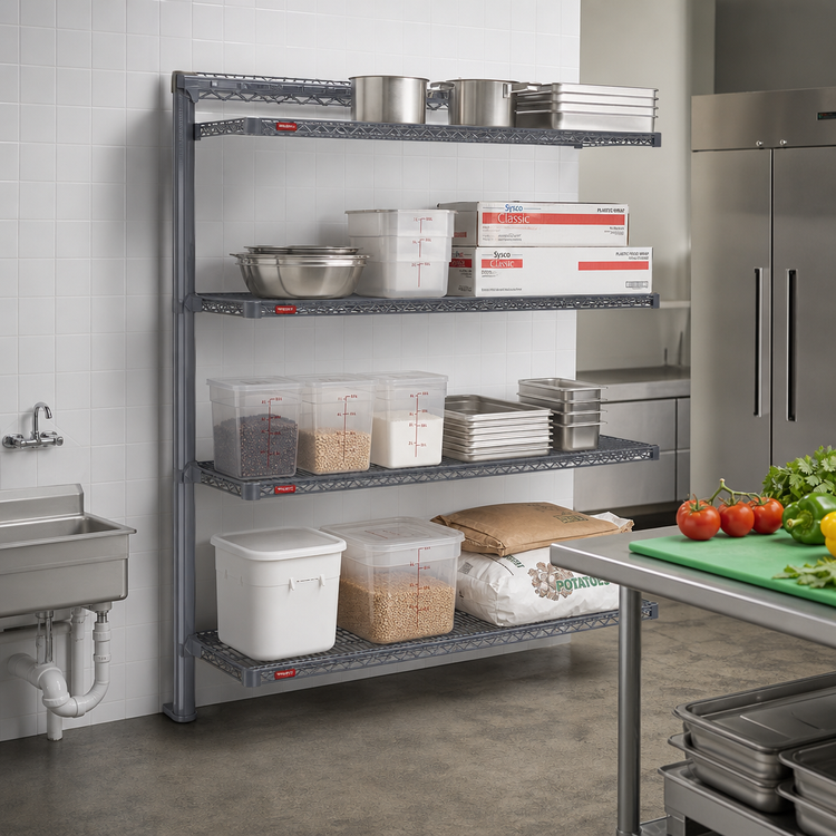 Product image #2 for Eagle Group Valu-Master 4-Tier Add-On Wire Shelving Unit, 60W x 18D x 74H, Pewter Gray Epoxy