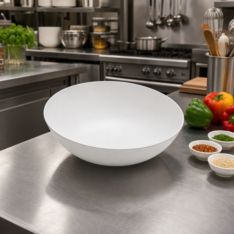 Product image #2 for American Metalcraft 94 oz. Angled Melamine Bowl, 12 Inch Diameter x 4 Inch H, White