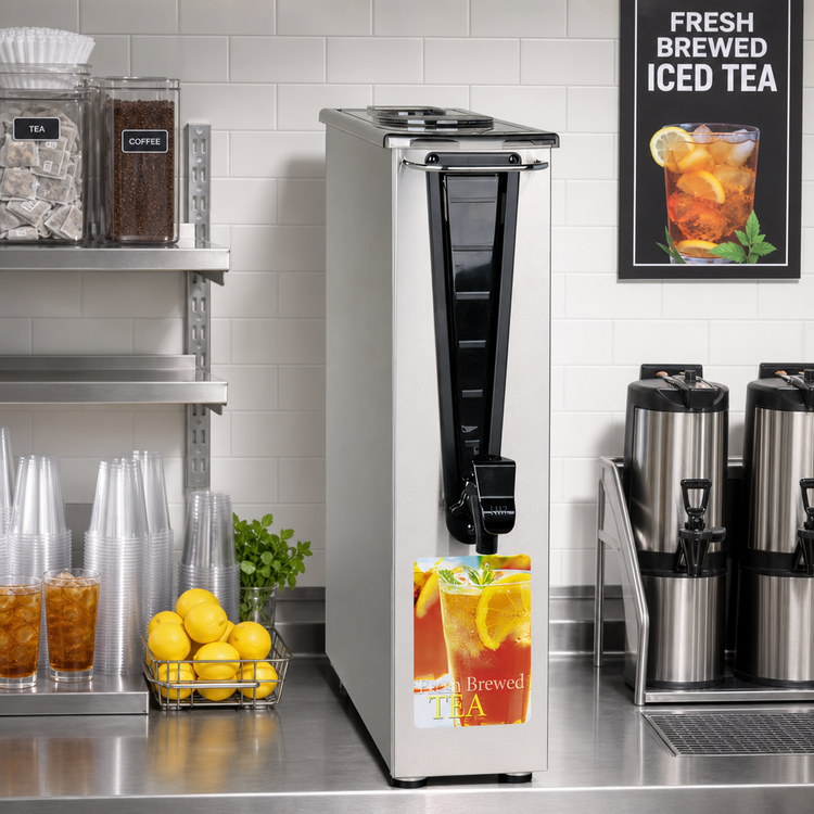Product image #2 for BUNN TD3T-N Tower Iced Tea/Coffee Dispenser with Brew-Through Lid, 448 oz., Stainless Steel
