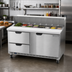 Thumbnail image #3 for Beverage-Air 60 Inch Two-Section Sandwich Prep Table with 2 Drawers, 1 Door, and 16 1/6-Size Pan Top