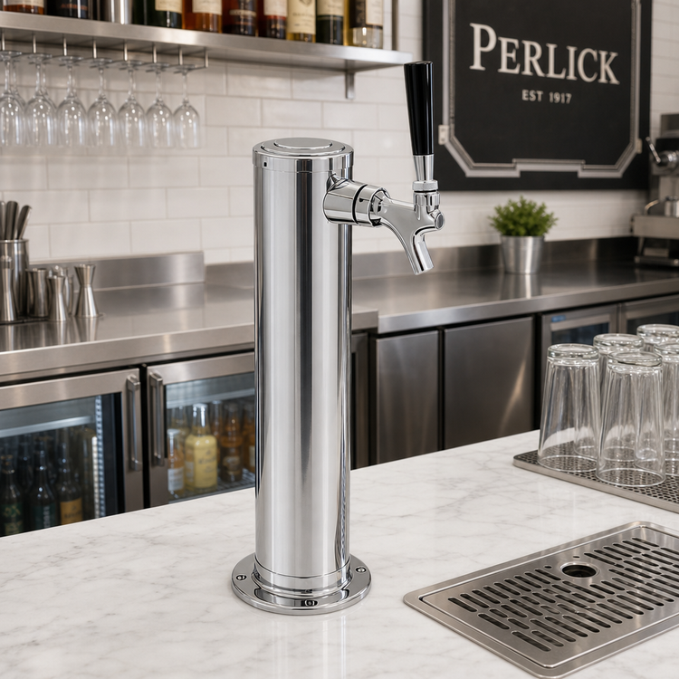 Product image #2 for Perlick Century 3-Inch O.D. Glycol-Cooled Countertop Draft Arm Beer Tower, 1 Faucet, Extra-Tall 15-3/4-Inch, Polished Chrome