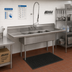 Thumbnail image #2 for Eagle Group BlendPort BPFE Series Economy Three-Compartment Sink with Dual Drainboards and 12-Inch Deep Bowls