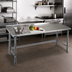Thumbnail image #2 for Eagle Group Spec-Master 120-Inch W x 24-Inch D Stainless Steel Work Table with 1-1/2-Inch Rear Upturn and Galvanized Base
