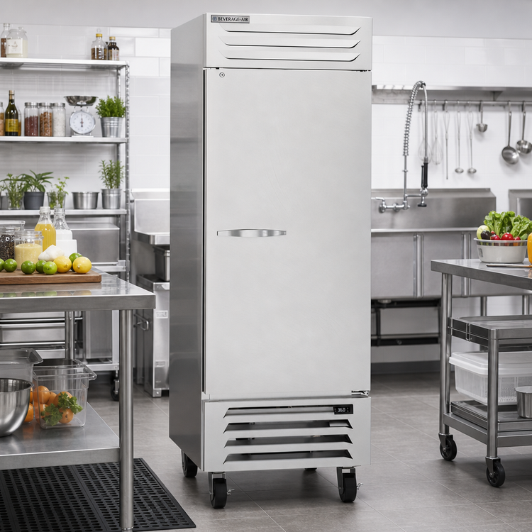 Product image #2 for Beverage-Air Vista® Series One-Section Bottom Mount Reach-In Refrigerator, 25.97 Cu. Ft., Solid Door