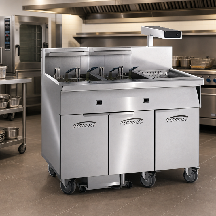 Product image #2 for Imperial 5-Battery Electric Floor Fryer with Built-In Filter System and Dump Station