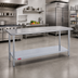 Thumbnail image #2 for Duke 12-Foot Stainless Steel Work Table with Galvanized Undershelf