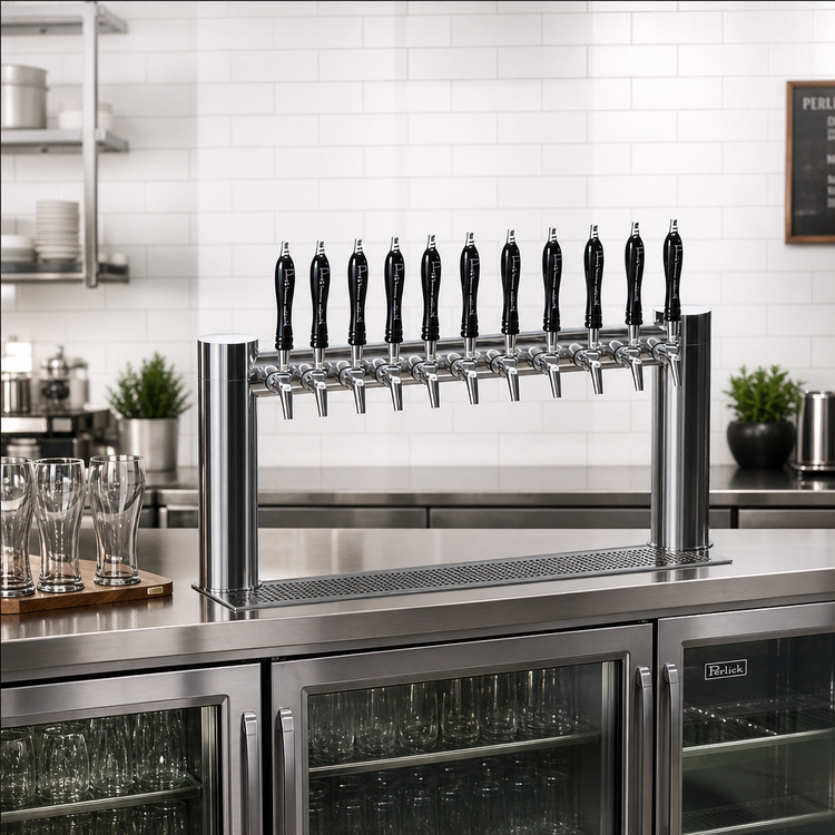 Product image #2 for Perlick Avenue 14-Faucet H-Pipe Countertop Glycol-Cooled Draft Beer Tower