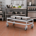 Thumbnail image #2 for Fermostock Mobile Louvered/Slotted Aluminum Dunnage Rack with 5-Inch Casters, 26 x 14 x 17 Inches, 800 lb Capacity
