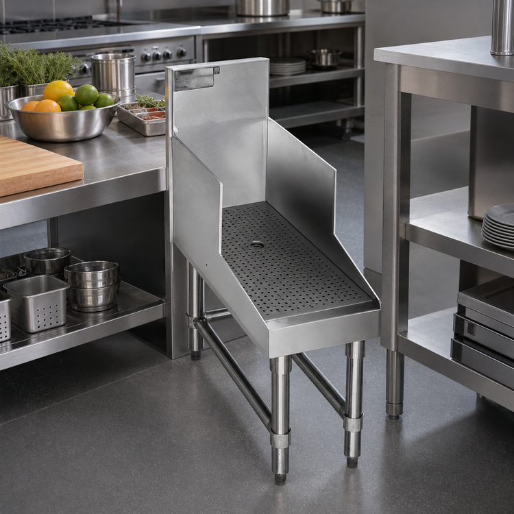 Product image #2 for Spec-Bar Recessed Workboard with Perforated Stainless Steel Insert and Drain, 12" W x 29" D