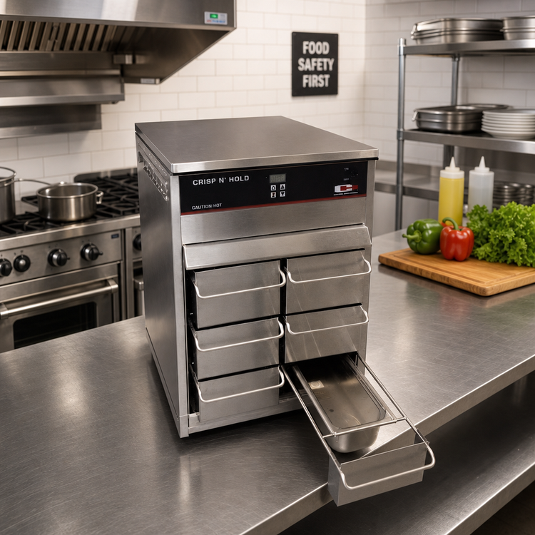 Product image #2 for Vertical Crisp N Hold Heated Food Holding Cabinet, Countertop, 9 Half-Size Pan Capacity, 120V