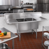 Thumbnail image #2 for John Boos B Series 2-Compartment Stainless Steel Sink with Left and Right Drainboards