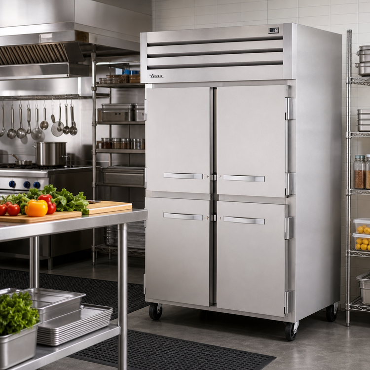 Product image #2 for True SPEC SERIES Pass-Thru Two-Section Reach-In Refrigerator with 4 Half Swing Doors
