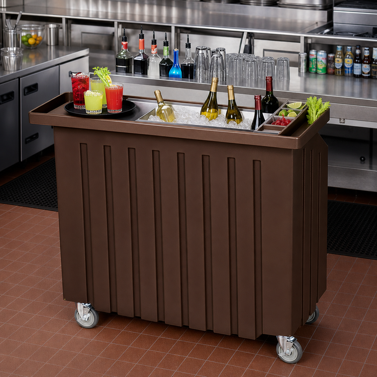 Product image #3 for Cambro Cambar 54-Inch Portable Beverage Bar with Ice Sink and Speed Rail