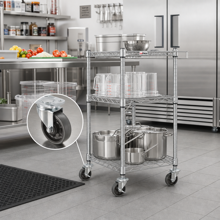 Product image #2 for Winco 5-Inch Heavyweight Caster for AWRK-20HBK Shelving